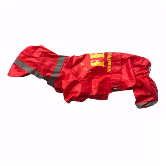 NEW Dog Raincoat S/M RED FBI Bone Working Dog NWOT - Picture 2 of 13